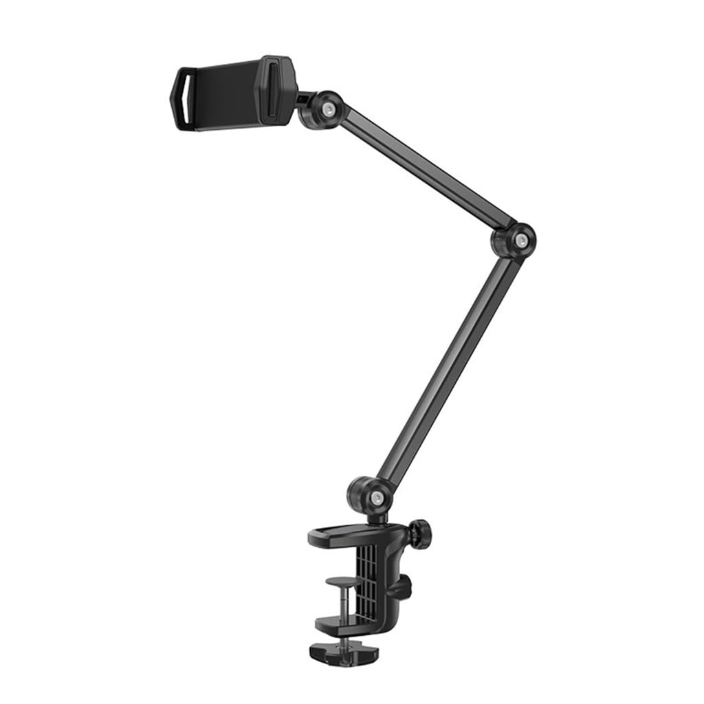 Soporte para teléfonos celulares, soporte ajustable para teléfono de escritorio con base estable, soporte de escritorio perezoso de aleación de aluminio para teléfonos
