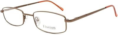 Fission 005 Eyeglasses|Clear Lens|Metal Frame|Size:53-19-140|Brown