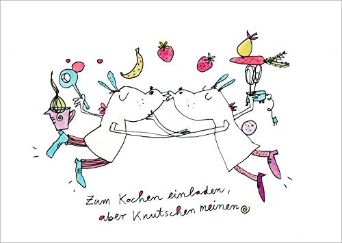 Postkarte Besinnliches Zum Kochen einladen, aber Knutschen meinen.