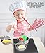 Click N' Play Stainless Steel Toy Cookware Pots and Pans with Pot Rack Organizer and Cooking Utensil Pretend Play Kitchen Set for Kids and Toddler Ages 1-3 - 7 Pcs. | Playset Accessories and Food Sets