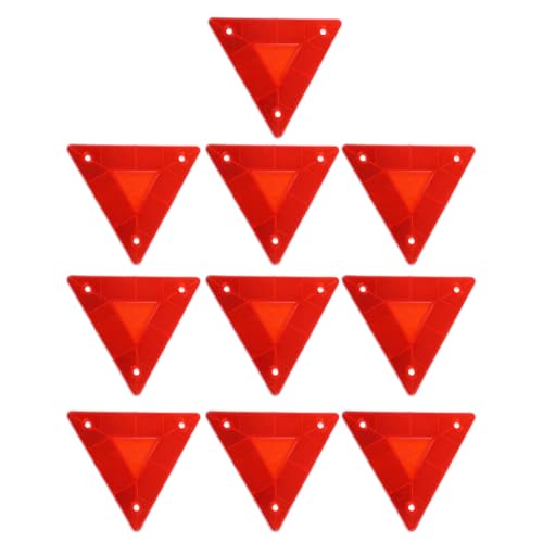 NUOBESTY Paneles Triangulares Reflectantes para Coche 10 Piezas, Señal de Advertencia Triangular Roja para Vehículo, Reflectores Plásticos Resistentes para Camión, Remolque y Autocaravana,