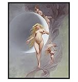 Moon Goddess Wall Decor - Witch Decor - Gothic Decor for Women - Goth Wall Art - Pagan Decor -...