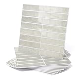 WADILE 3D Selbstklebende Wandfliesen 30x30cm – Wasserdichte Wandpaneele mit Aluminiumfolie, 1,5 mm Dicke PVC Wandverkleidung für Küche Bad DIY Renovierung, Beige 10er Pack