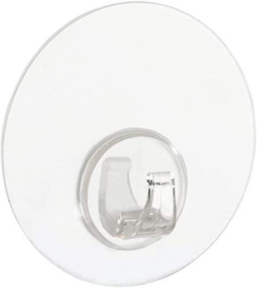 WENKOStatic-Loc Uno Wall Hook, Transparent, No Drilling, Wall Hook for Easy Storage of Towels, Made of Durable Plastic in Transparent, Diameter 8.5 x 2 cm