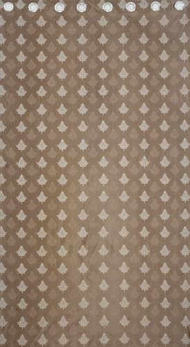 Image of Semi Room Darkening Curtains, Brown, Tree Print, 4x5 ft, Set of 2 Window Curtain