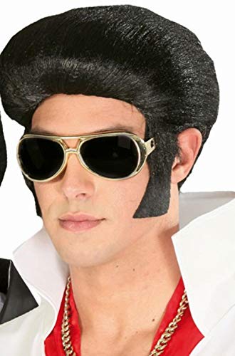 Guirca  Peluca Elvis con Patillas, Color Negro (4855)
