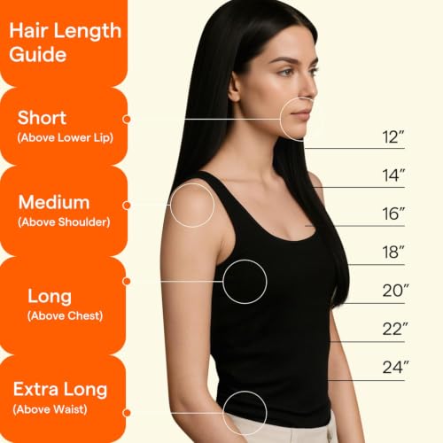Image of Full Shine Copper Clip in Hair Extensions, Straight Human Hair | Clip in Hair Extensions, 18 Inch 85g 4 Pcs, Part Line Coverage, Easy to Blend, Weekend Party, Shoulder-Length Hair