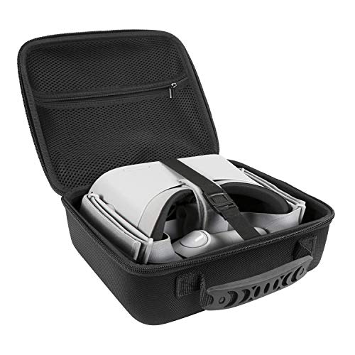 DESTEK VR Case for Oculus Samsung HTC, Hard VR Headset Cover Durable VR Travel Storage Bag Compatible with Most VR Gaming Headset Black