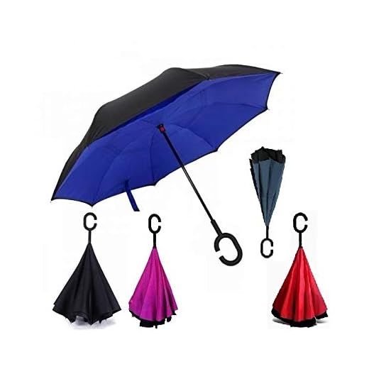 GUARDA CHUVA INVERTIDO FACE DUPLA PREMIUM COM CABO EM C SOMBRINHA ABRE E FECHA AO CONTRARIO