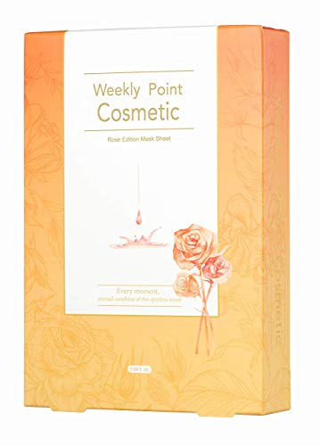 [Weekly Point Cosmetic Rose edition mask sheet] - Facial skin care mask sheet 3solutions(Wriklecare, Brighten up, Moisture) in one (1Pack of 10pcs)