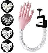 Flexible Nail Practice Hand with 400pcs Nail Tips for Acrylic Nails, Professional Manicure Fake N...
