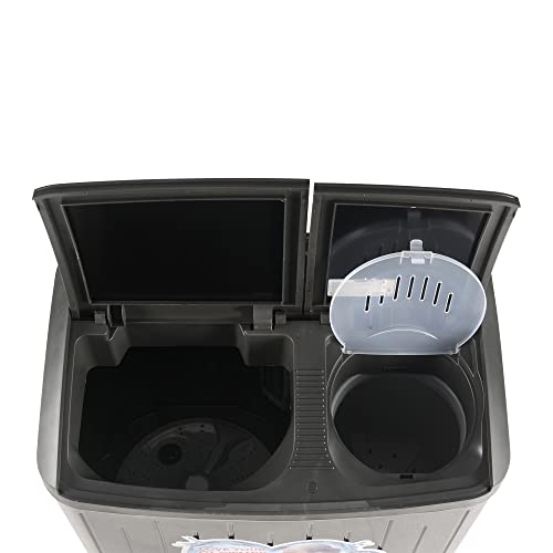 Image of HYUNDAI Semi Automatic Washing Machine 8.5 KG (Black Blossom) Curved Glass Lids