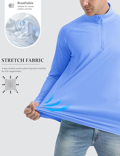 Image of MAGCOMSEN Men's Quarter Zip Pullover Long Sleeve Sweatshirts Fleece Lined Golf Pullover Thermal Gym Workout Tops