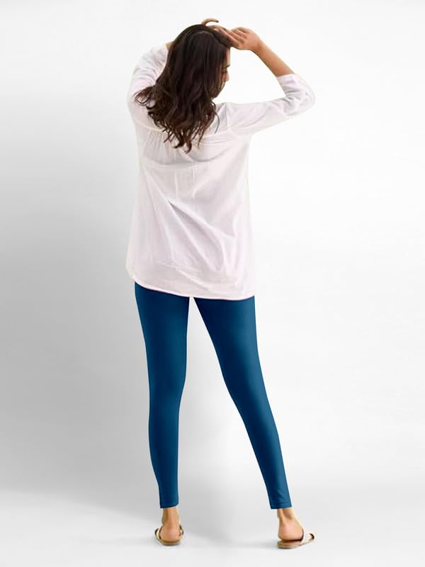 Image of TRENDMALLS Women's Super Combed Cotton Elastane Stretch Ankle Length Leggings with Ultrasoft Waistband