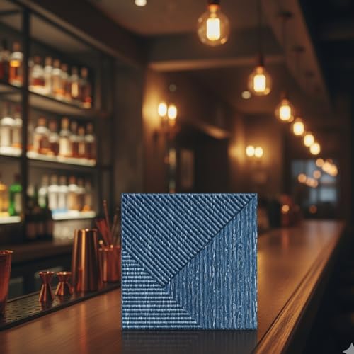 Image of Kayra Decor PVC Panel for Wall - Fluted Design Electric Blue Color 19.7 inch x 19.7 inch (Pack of 40) - Covers 107.80 Sq. Ft.