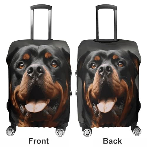 Cool Rottweiler Dog Art Printed Luggage Cover Protector, Fits 18-32 Inch Luggage3