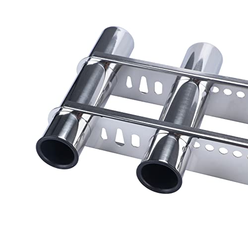 4 Rod Fishing Rod Rack for Boat, Stainless Steel Rod Holder 4 Tubes Linked Fishing Pole Holder for Boat Marine - Thumbnail 7