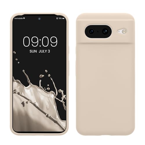 kwmobile Handyhülle für Google Pixel 8 Hülle für Pixel 8 Case - Hülle Silikon - kabelloses Laden - Creme