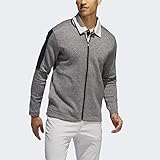 adidas Golf Men's Adicross Heather Fleece Cardigan, Black, Large