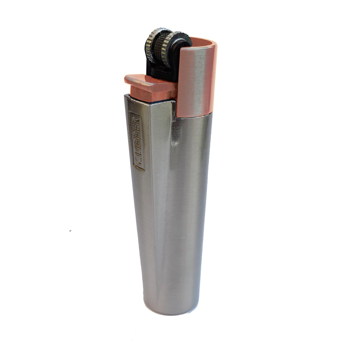 Clipper Metall Gas-Feuerzeug – Rosegold & Blau, Mit SOFORTGRAVUR (nachfüllbar)
