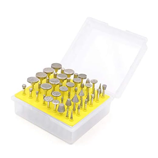 Juego de Fresas de Diamante - GOXAWEE 50Pcs Fresa de Molienda/Muela de Diamante / 3 mm Broca para Dremel/Accesorios para Herramientas Rotativas/Grabado, Talla, Pulido de Bricolaje/Grano 150