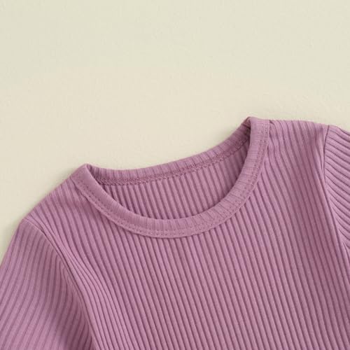 Image of Toddler Baby Girl Summer Clothes Kids Short Sleeve Solid T-Shirt Ruffle Daisy Skirts Overalls Dress Outfit 18M-6T