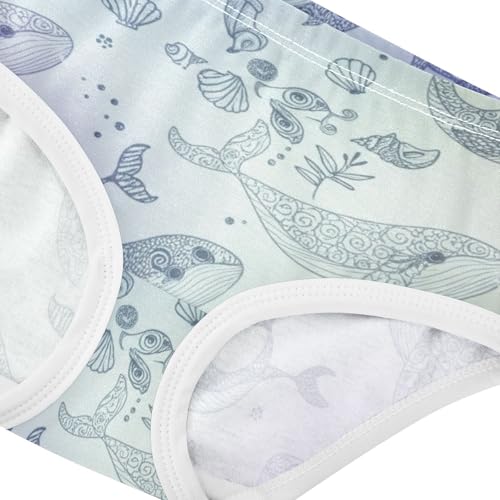 Toddler Girls Underwear 2t Cotton Little Girl Panties Fancy Kids Briefs Undies Cute Whales Pastel4