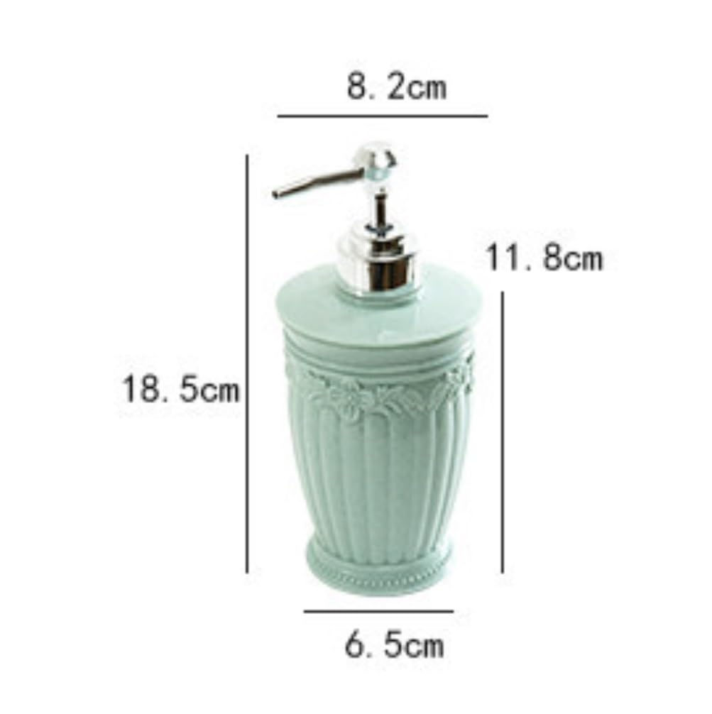 Dispensador de Jabón Líquido Dispensador De Jabón Y Loción, Botella Líquido Decorativa Vacía Rellenable con Bomba Botellas de Aseo(Blue)