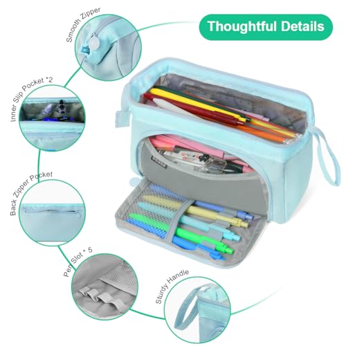 ANOMM Large Pencil Cases for Girls Boys Big Capacity Pencil Pouch with Handle - Image 4