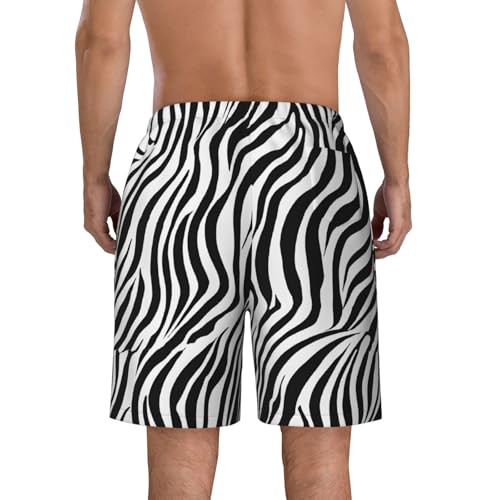 Zebra Print Print Men's Beach Pants Lightweight Quick-Dry Swim Pants with Mesh Lining for Men4