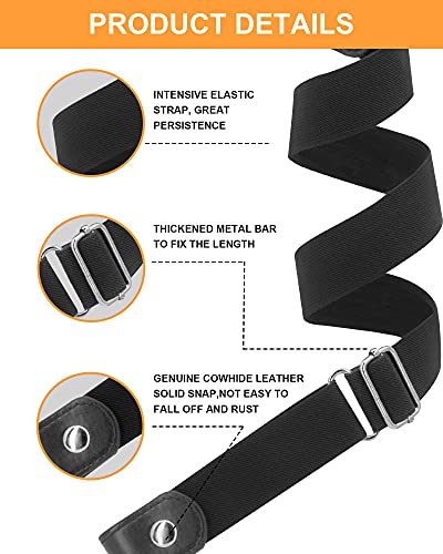 Buckle Free Belt for Women Men, Black Elastic Waist Adjustable Stretchy Invisible Buckleless Belt for Jeans Pants Shorts4