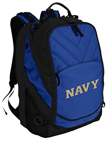 Image of Broad Bay Naval Academy Backpack | Official USNA Midshipmen Logo, Padded Laptop Computer Section, Premium 600D Nylon Fabric