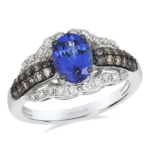 LE VIAN 3/8�J���b�g�o�j���ƃ`���R���[�g�_�C�������h�����O �����p | 14k �z���C�g�S�[���h �X�e�[�g�����g�����O 1�J���b�g �I�[�o���^���U�i�C�g (�z���C�g/�u���E���AVS2-SI1�A0.40 cttw) �v���~�X �A�j�o�[�T���[ �o���h