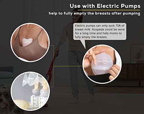 Wearable Manual Breast Pump︱2Oz Milk Catcher︱Hands Free︱Easy To Wash︱Nature Suction︱No Milk Leakage︱Duckbill Suction Piece︱Comfortable For Long Wear︱Air Valve︱Use With Wearable Electric Pump (2Pcs) #TOP6