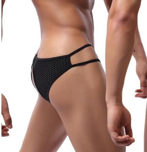 Men's Open Back Underwear,Men Sissy Underwear Thong G-String Breathable Mesh Fishnet Hollow Out Jockstrap