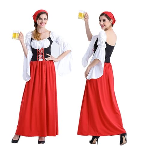 Robe Oktoberfest Dirndl Velours Femme - Costume Cosplay et Tenue Élégante Fête de la Bière