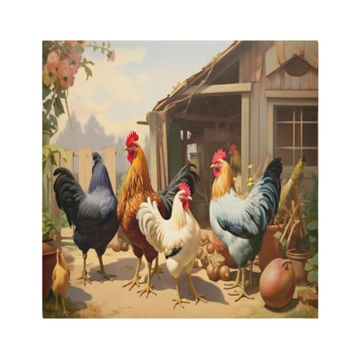 Servilletas de Tela Cuadradas Rooster Farm Set x6 miniatura 1
