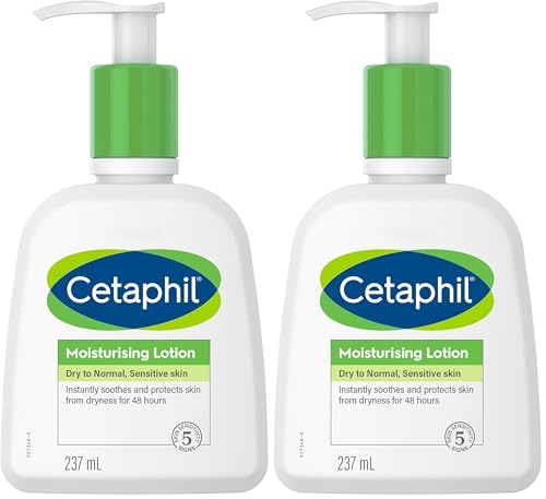 Cetaphil Moisturising Lotion for Dry to Normal Skin 237ml, for Face and Body, Dermatologist Tested for Sensitive Skin, Fragrance Free, Hypoallergenic and Paraben Free, Provides 48 Hour Hydration