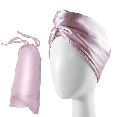 NFliving Conjunto de toalha de cabelo de microfibra de cetim - Toalha de cabelo de microfibra de cet