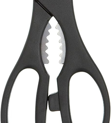KitchenCraft KCSCISSORMP Kitchen Scissors / Bottle Opener, Stainless Steel, 21 cm, Black