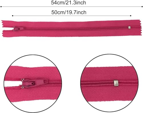 Image of Zippers for Sewing, DOITEM 48 pcs 60cm /24 Inch Zippers Multicolor Nylon Coil Zipper for Sewing and Crafts 24 Colors
