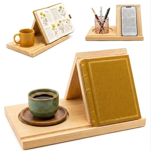 Soporte para libros de madera triangular