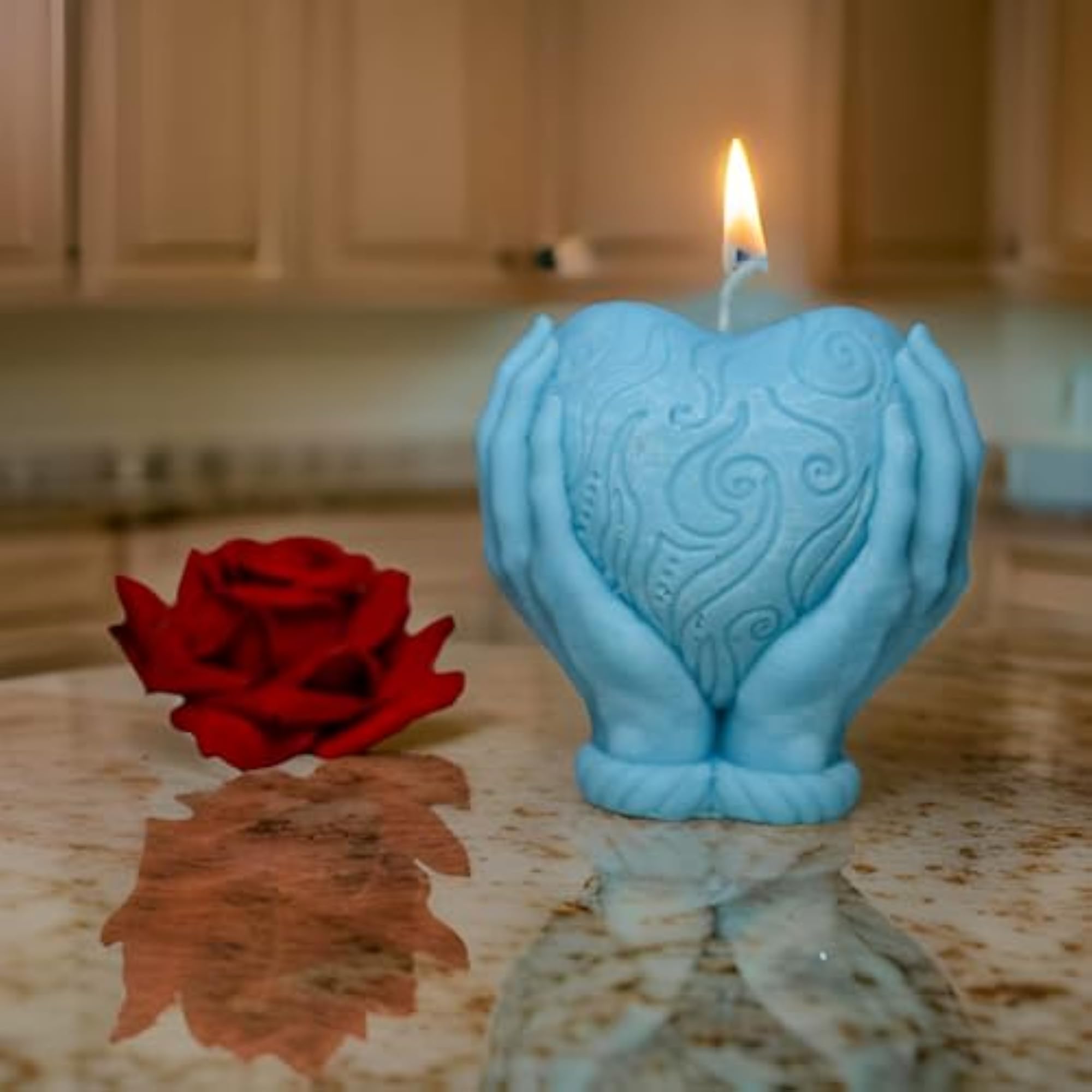 Heart-Shaped Decorative Candle, White