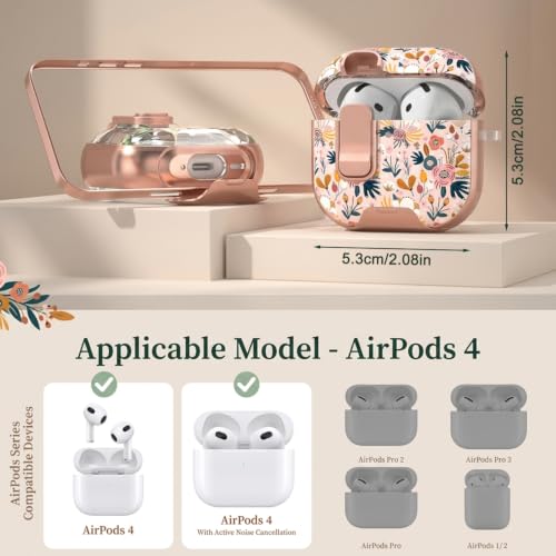 Image of ZORBES AirPods 4 Case Clear TPU Cover with Keychain for Daily Use
