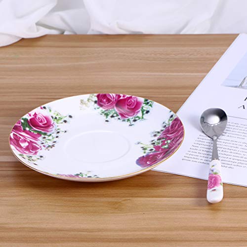 Conjunto de chá de café da UPKOCH, xícara de chá de cerâmica estilo europeu, com colher de pires, pa