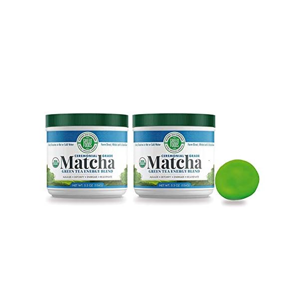 Green-Foods-Organic-Matcha-Green-Tea-Powder-Antioxidants-and-Energy-2-pack-of-55oz-11-Oz-total-with-60-Servings-stress-ball Green Foods Organic Matcha Green Tea Powder - Antioxidants and Energy - 2 pack of 5.5oz, 11 Oz total with 60 Servings + stress ball