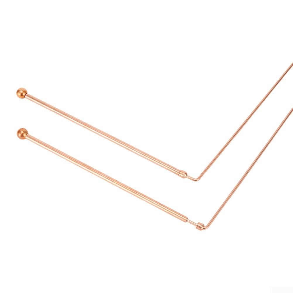 Tiges de radiesthésie en cuivre à 99,9% – Kit de tiges de radiesthésie en cuivre, 2 tiges de radiesthésie avec 1 pendentif, sonde en cuivre pour divination, eau divine, trésor, articles enfouis