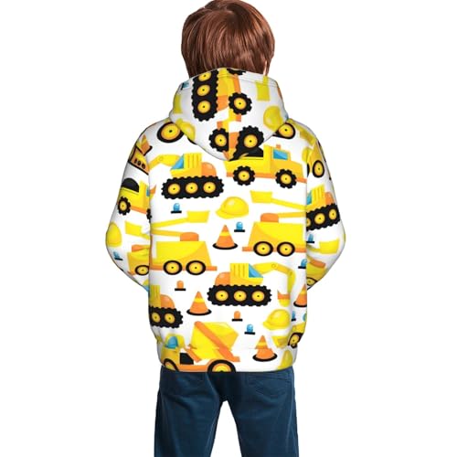 Construction Machinery Truck Hoodie Youth Hooded Sweatshirt 3D Digital Printed With Pockets Tops2