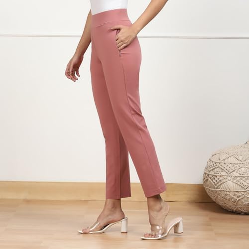 Pantalon fin femme en polyester BIBA - Modèle léger coupe droite chic pour l'été - 2