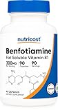 Nutricost Benfotiamine 300mg, 90 Capsules - Gluten Free, Non-GMO, and Vegetarian Friendly Fat Soluble Vitamin B1
